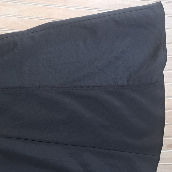 Mossimo Black Satin A-Line Fit & Flare Side Zip Classic Flowy Modest Midi Skirt - Picture 3 of 9